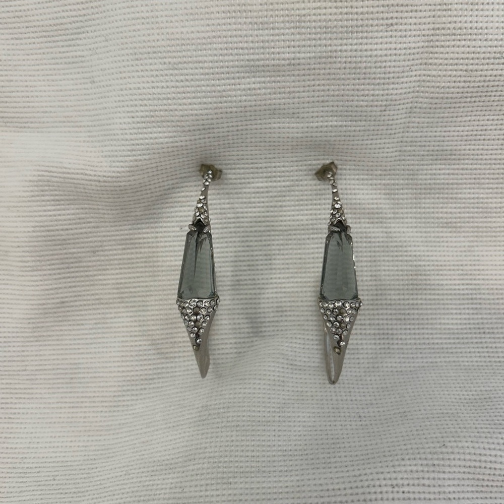Elegant Silver Earrings with Crystal Accents